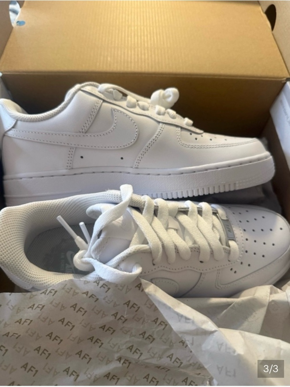 Nike Women's White Low-Top Leather Sneakers - Classic AF1 Style